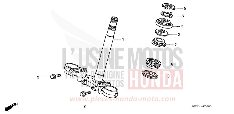 LENKSCHAFT von CB1300 Super Bold'or ABS SCHWARZ (NH1) von 1998